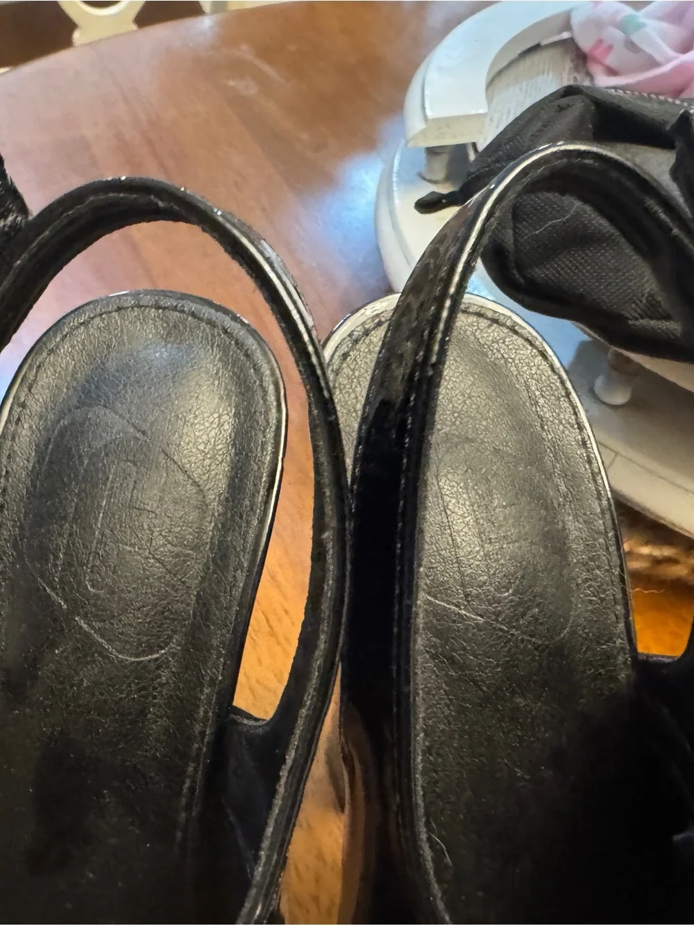 Black Patent Platform Slingback Heels